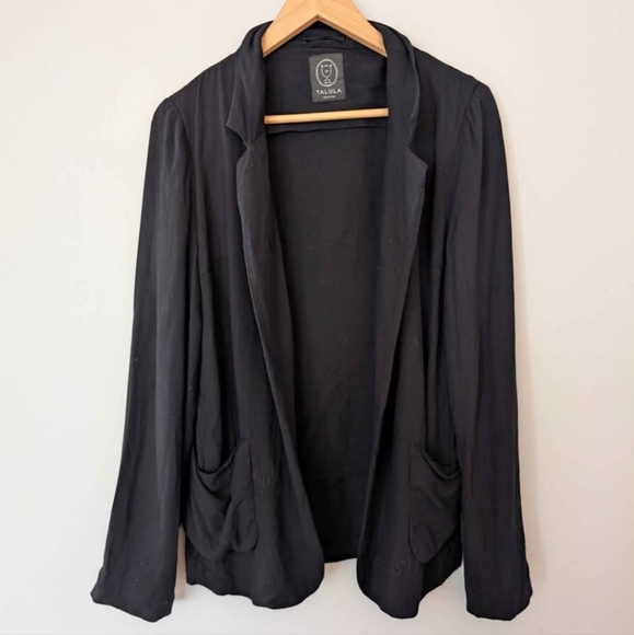 2/$20 Talula Kent Soft Rayon Light Blazer Size 10 Black Euc - Picture 12 of 13